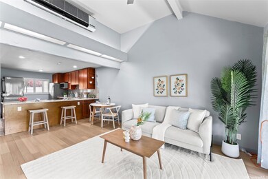 High ceiling above the living area.