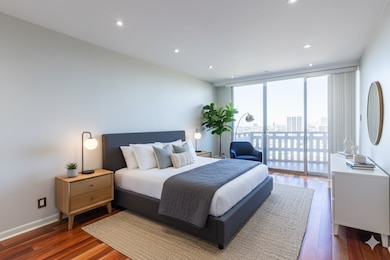 Bedroom with natural light from your balcony door(Virtually Staged)