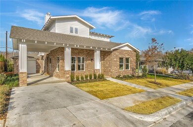 Porte-cochere view and garage