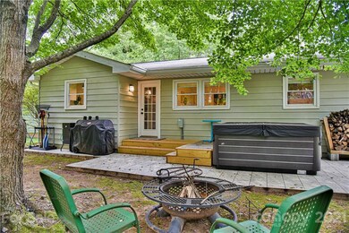 Quiet back patio with hot tub.