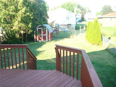 From deck looking at shed & tree house
