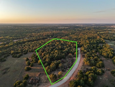 Aerial view of property's location with property parcel outlined