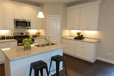 Center Island with Bar Seating Space, Pendant Light plus Under Cabinet Lights & Corner Pantry