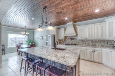 Eat in kitchen adjacent to living area with southe
