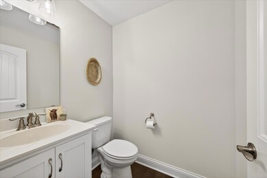 Half bath is well appointed on main level