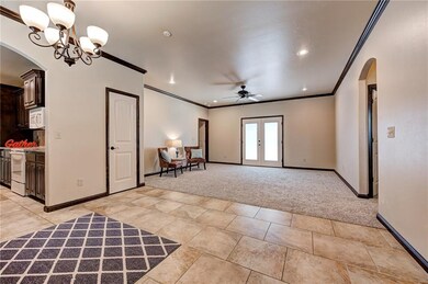 View of Living area and dining room from front ent