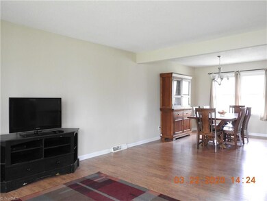 Open living room and dining room