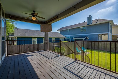large deck overlooking the yard