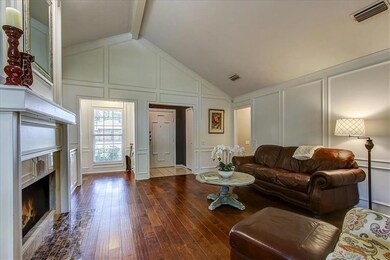 Stunning hand scraped engineered wood floors.