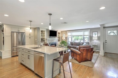 Kitchen Island with Seating for 5. Featuring a Bui
