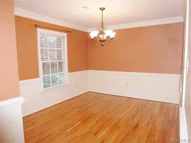 Dining Room with gorgeous refinished floors, Crown