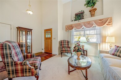 Living room with cathedral ceiling
