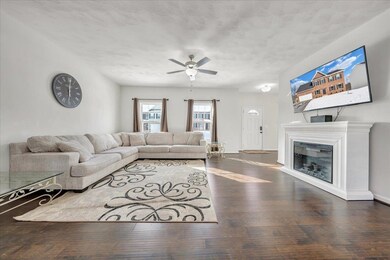 Ceiling Fan, Electric Fireplace, Open
