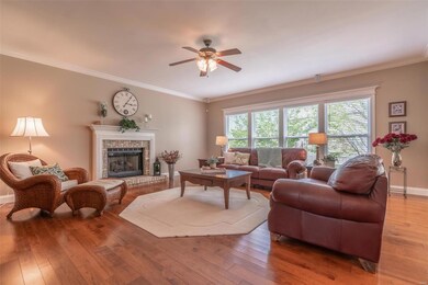 Hearth room with fireplace