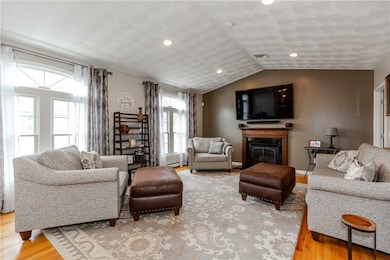 Living room with large front windows