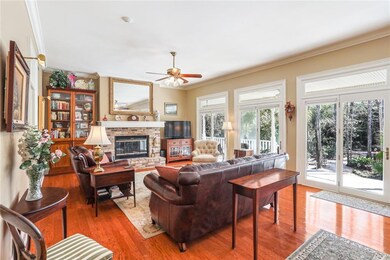 Den with Atrium Doors with custom transoms