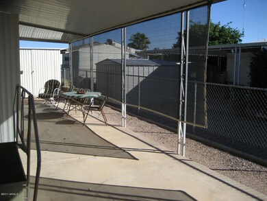 Side patio at rear of parking