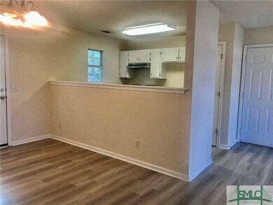Dining area on the left, kitchen on the right