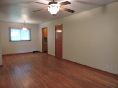 Dining room has hardwood floors