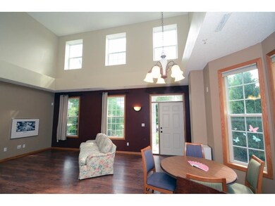 Two story living room with tons of natural light