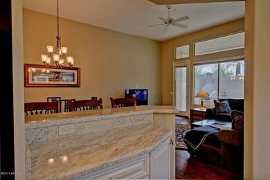 Kitchen opens to living area