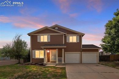 Traditional-style home with concrete driveway and an attached garage