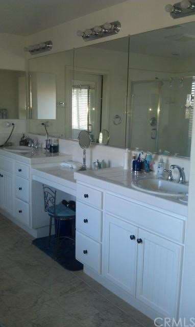 Master bathroom with large soaker tub, tile shower