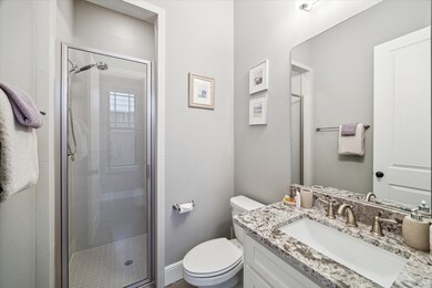 The vanity is 3 cm granite  countertop on 34” cabi