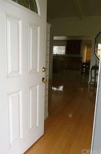 Entry to this cheery expanded bungalow.