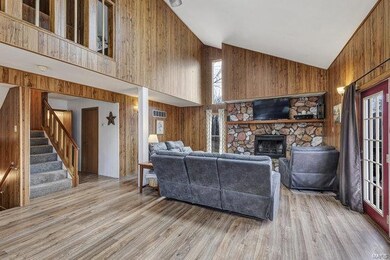 Newer carpet on the stairs and landing above leadi