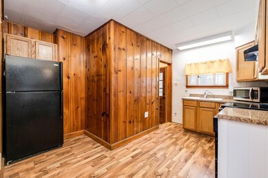 Kitchen and view to back door