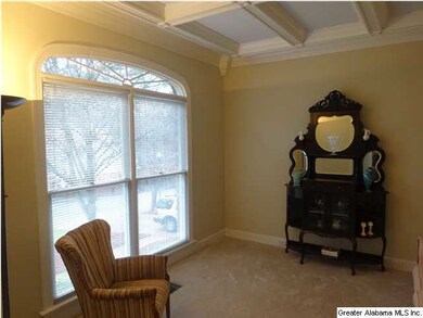 Living room with coffered ceiling