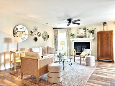Living area & fireplace