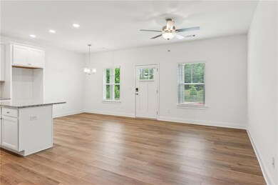 Open concept living space, Front door