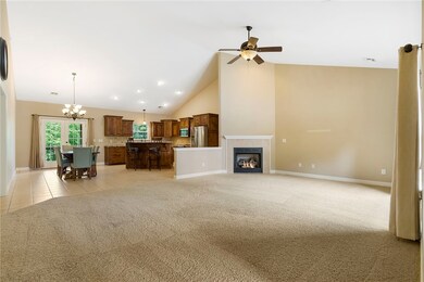 Open-concept living area and kitchen.