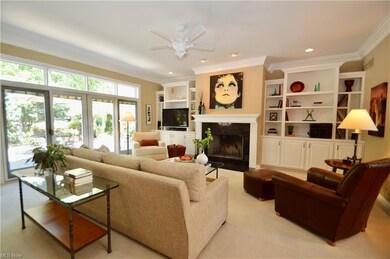 Warm and inviting family room with built-ins and a