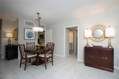 View of tiled dining room