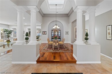 Soaring ceilings welcome you into the foyer and sk