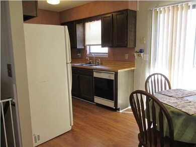 Kitchen with wood laminate flooring