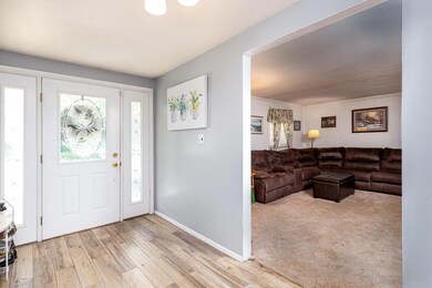 Foyer and view of family room