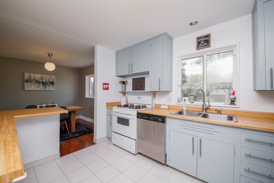 Opens to dining space
