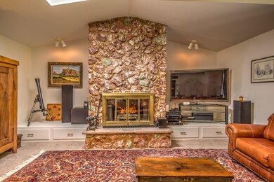 Real wood burning fireplace focal point