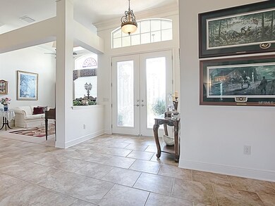 STUNNING DOUBLE LEADED-GLASS FRONT DOORS ... TILE 