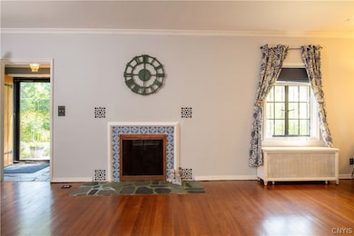 A beautiful and spacious living room with finished