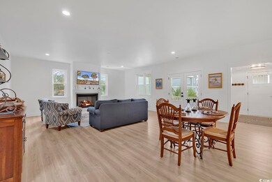 Dining space with a wealth of natural light, light