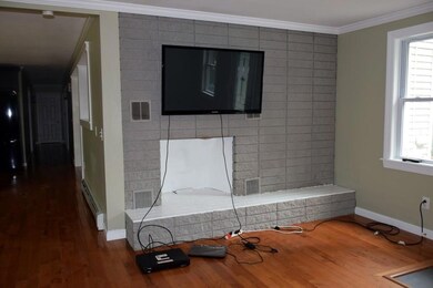 Generous family room with fireplace