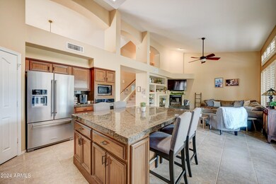 Kitchen opens to family room