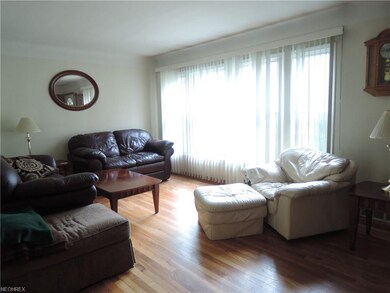 Spacious living room with beautiful hardwood floor