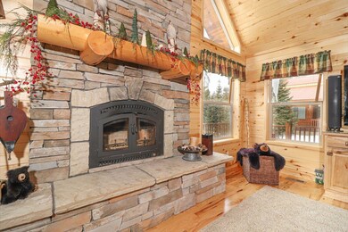 Stone Accented Rock Fireplace