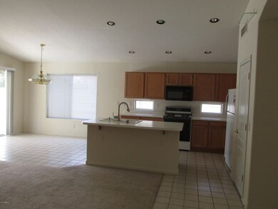 family room and kitchen